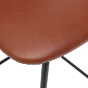 SOLDES TOUT À Tabourets De Bar Vintage Marron Clair Avec Pieds Métal 65 Cm (lot De 2) LAB 22