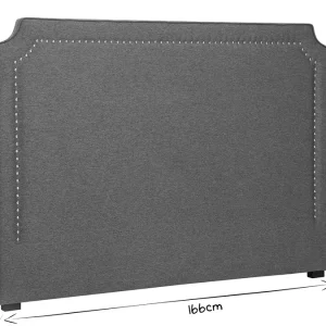 Pas Cher soldes France Tête De Lit Baroque Cloutée En Tissu Gris Foncé L166 Cm BARDOT 13