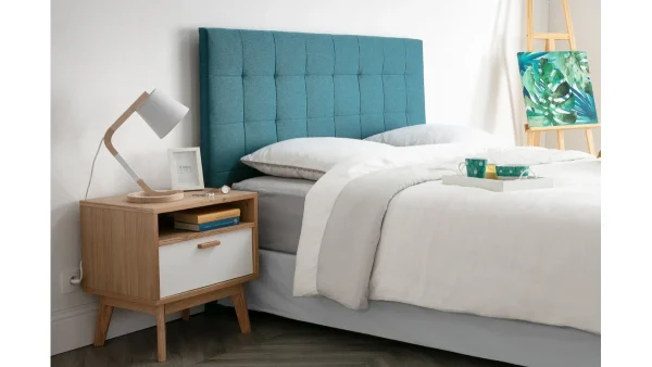 Tête De Lit Capitonnée En Tissu Bleu Canard L160 Cm HALCIONA boutique en ligne 5