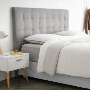 haute qualité Tête De Lit Capitonnée En Tissu Gris L160 Cm HALCIONA 13