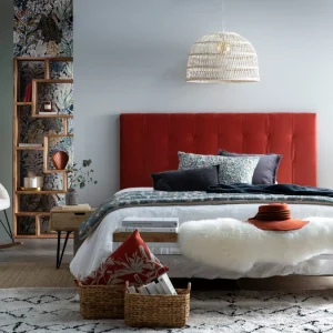 Tête De Lit Capitonnée En Tissu Velours Terracotta L160 Cm HALCIONA site pas cher 14