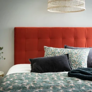 Tête De Lit Capitonnée En Tissu Velours Terracotta L160 Cm HALCIONA site pas cher 16
