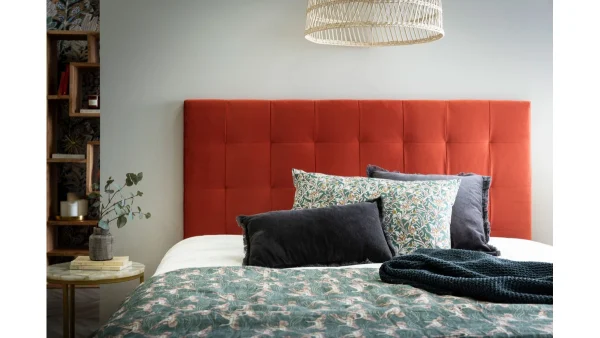 Tête De Lit Capitonnée En Tissu Velours Terracotta L160 Cm HALCIONA site pas cher 6