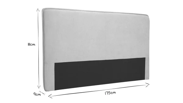 Tête De Lit En Tissu Effet Velours Naturel L175 Cm MARCIA 7