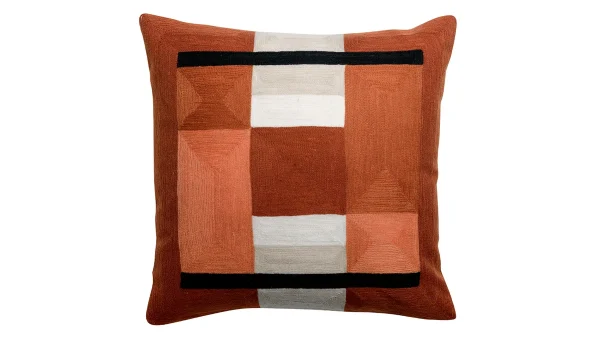 soldes magasin Coussin à Motifs Brodé Rouge 45 X 45 Cm KUBY 1