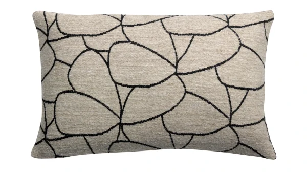 Coussin à Motifs écru Et Noir 40 X 65 Cm LYS en solde 1