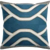 Coussin Brodé Ethnique Bleu 45 X 45 Cm YELO mode pas chere 13