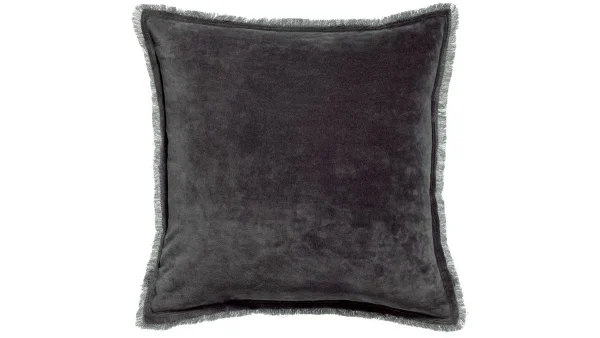Pas Cher soldes France Coussin Carré En Velours Gris Ardoise 45 X 45 PESCA 1