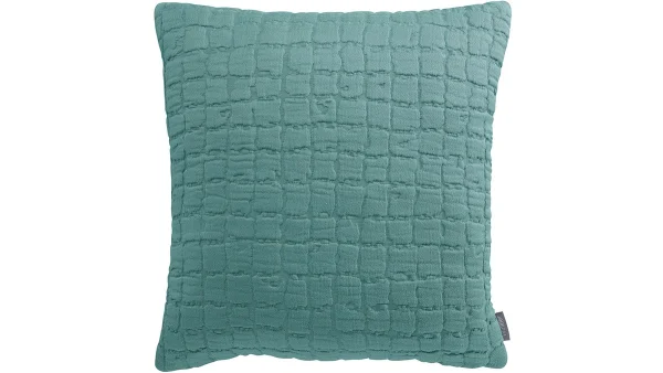 pas cher Coussin En Coton Texturé Bleu Glacier 45 X 45 Cm WAFLE 1
