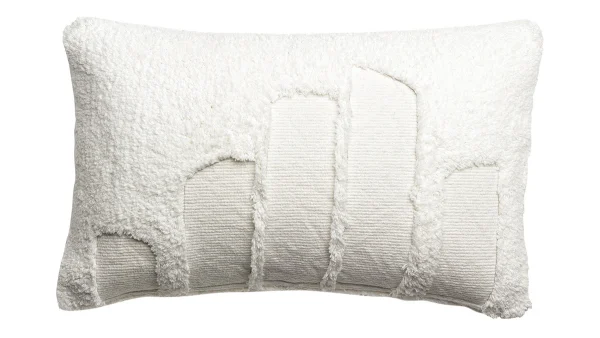 boutique pas cher Coussin En Coton Texturé Ivoire 40 X 65 Cm SNOW 1