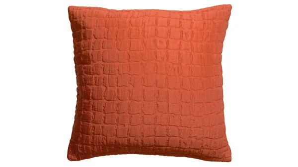 REMISE allant Coussin En Coton Texturé Orange 45 X 45 Cm WAFLE 1