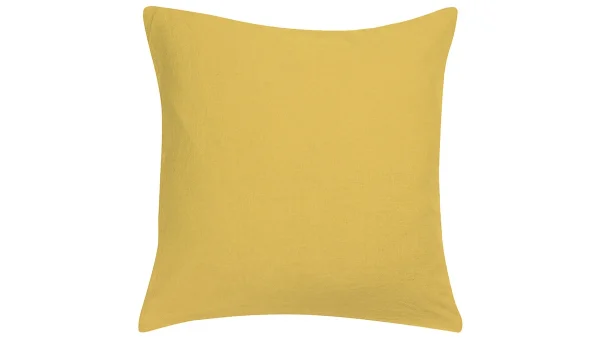 Retour Gratuit Coussin En Lin Jaune 45 X 45 Cm LINEN 1