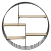 fashion pas cher Etagère Murale Design Ronde Bois Et Métal ENSO 26