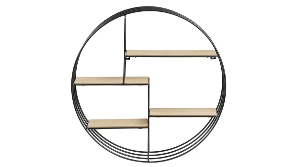 Etagère Murale Design Ronde Bois Et Métal ENSO soldes 1