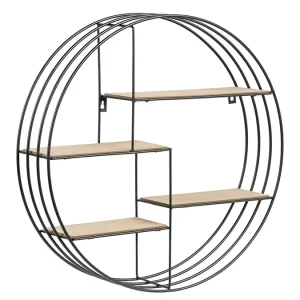 Etagère Murale Design Ronde Bois Et Métal ENSO soldes 9