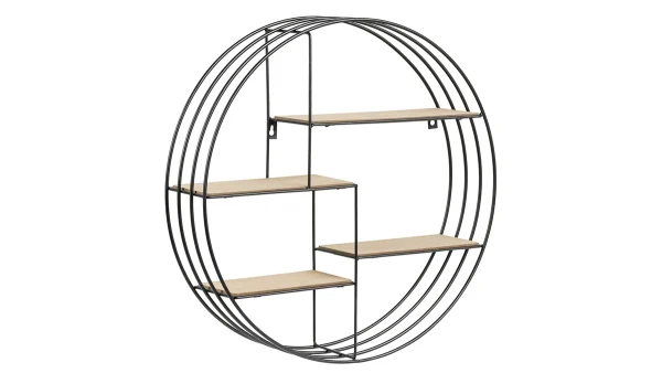 Etagère Murale Design Ronde Bois Et Métal ENSO soldes 3