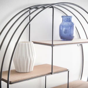 Etagère Murale Design Ronde Bois Et Métal ENSO soldes 13