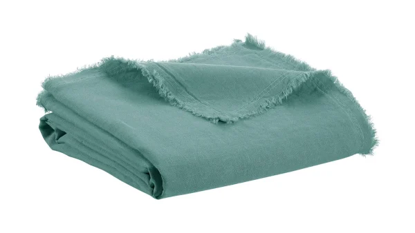 Plaid En Lin Bleu Glacier 130 X 180 Cm LINEN mode 1