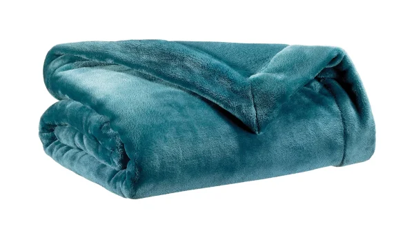 magasins pour Plaid En Polyester Bleu Canard 150 X 200 Cm FERO 1