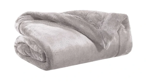 prix de gros Plaid En Polyester Gris 150 X 200 Cm FERO 1