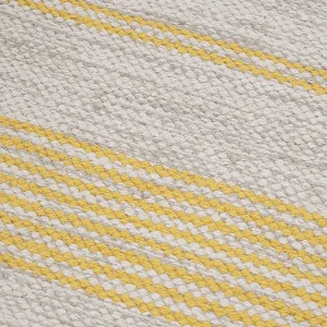 Tapis De Couloir En Coton Jaune Et Beige 60 X 200 Cm CABOURG Acheter 10