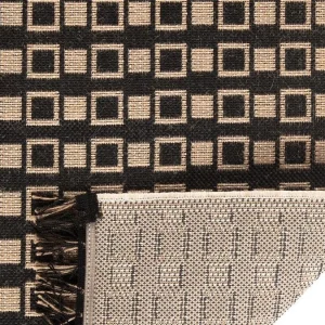 Pas Cher soldes France Tapis / Descente De Lit Avec Motif Graphique Naturel Et Noir 60 X 110 Cm DAMA 11