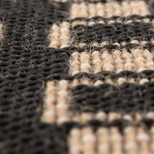 Pas Cher soldes France Tapis / Descente De Lit Avec Motif Graphique Naturel Et Noir 60 X 110 Cm DAMA 13