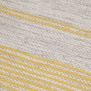 design à la mode Tapis / Descente De Lit Rectangulaire Beige à Rayures Jaunes 50 X 80 Cm CABOURG 10