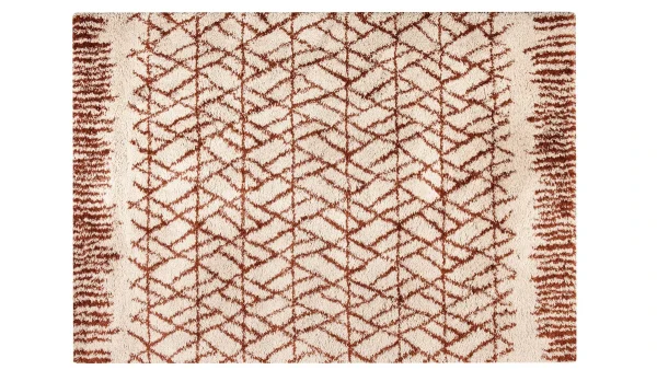 luxe soldes Tapis Moderne Beige Et Rouge Tomette 200 X 290 Cm PALMERAIE 1