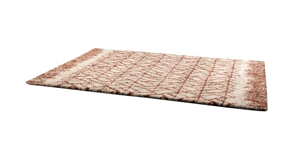 luxe soldes Tapis Moderne Beige Et Rouge Tomette 200 X 290 Cm PALMERAIE 3