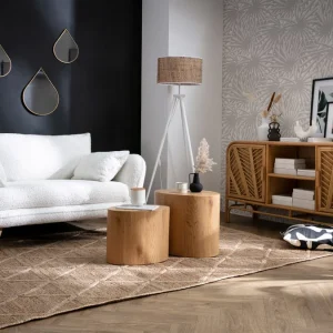 Large choix en ligne Tapis Naturel En Jute Tissé Main Avec Motifs Losanges 160 X 230 Cm RAFI 8