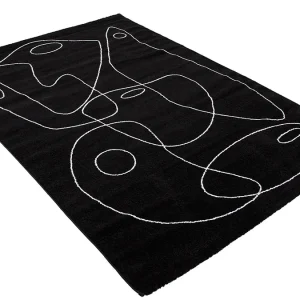 Tapis Noir Motif Line Art 160×230 Cm ARTISTE shopping pas cher 7