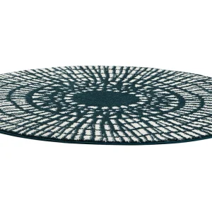 Promotio de vente Tapis Rond Graphique Bleu D160 Cm OLAPA 9