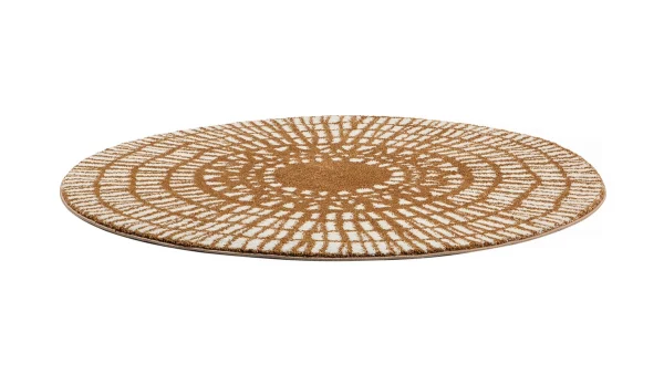 achat Tapis Rond Graphique Jaune D160 Cm OLAPA 3