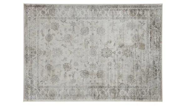Authenticité garantie Tapis Vintage En Viscose Avec Motifs Gris 160 X 230 Cm RYAD 1